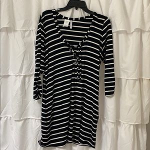 Black and White Striped Dress